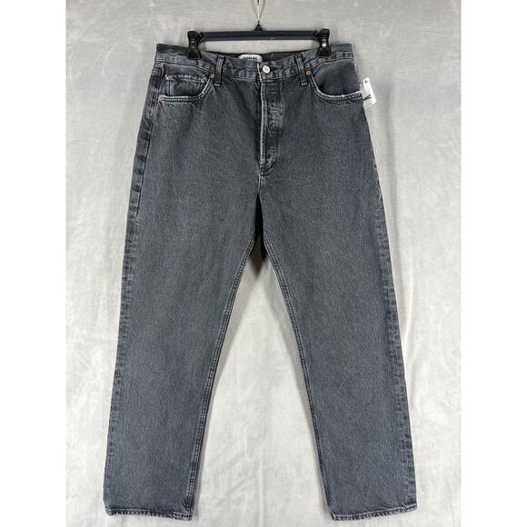 AGOLDE 90s Pinch Waist High Rise Straight Jeans Size 31 Black Tea - Picture 1 of 11